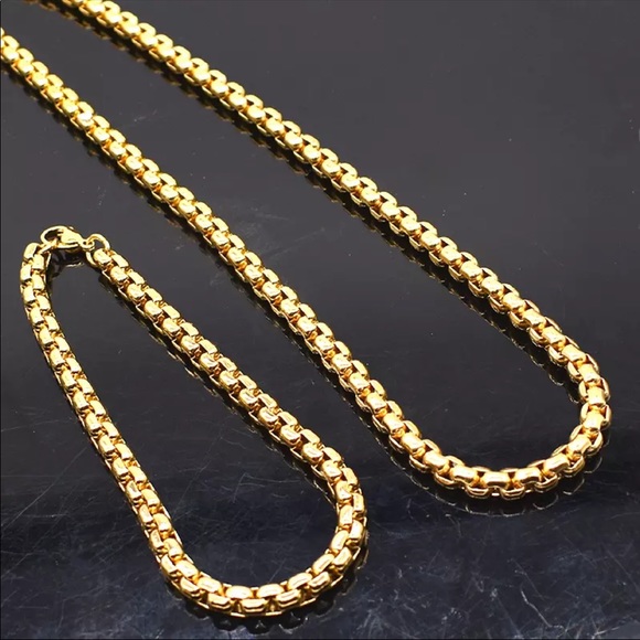 New gold stainless steel necklace bracelet